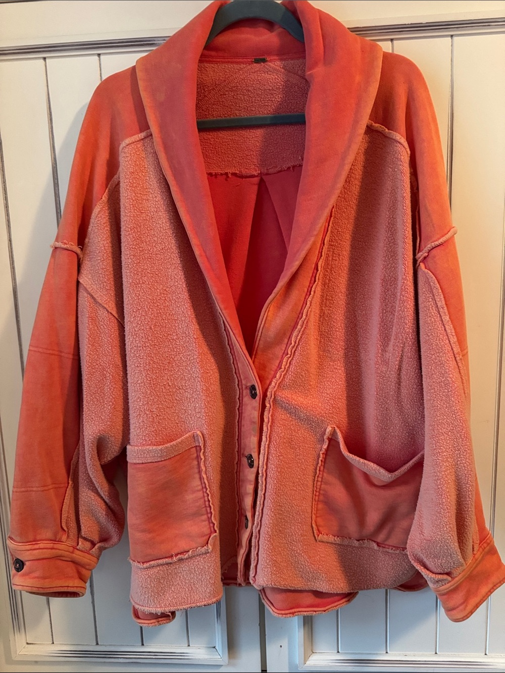 Coral Oversized Shawl Collar Jacket - Women